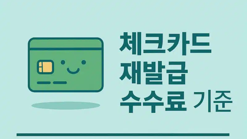신용카드 체크카드 재발급하면 수수료 발생할까 무료유료 조건 비교