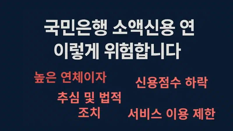 국민은행 소액신용 연체하면 어떻게 될까 연체가 위험한 이유