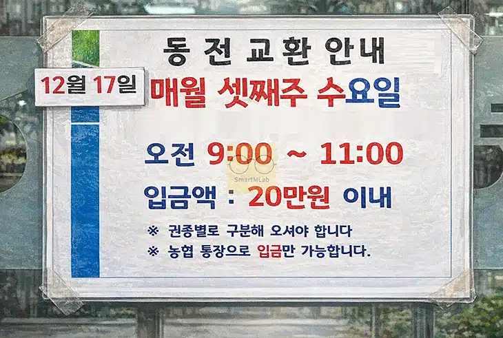 농협 동전교환 시간 및 지점 찾기 방법 정리 동전교환기 포함