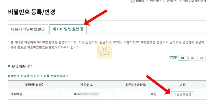 하나은행 계좌 비밀번호 변경 방법과 오류 시 재설정 총정리