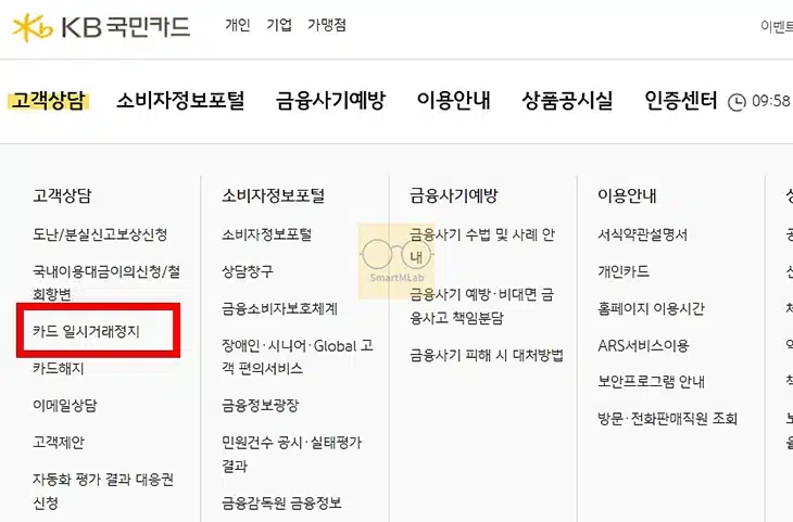 국민카드 일시정지 하는 법 신청부터 해제까지 정리