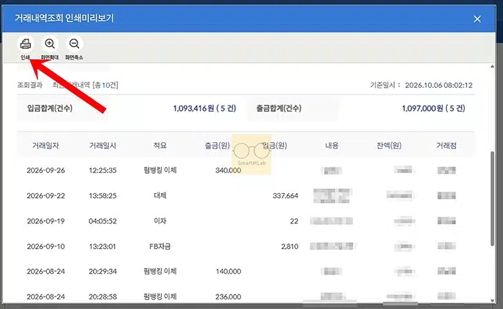 신한은행 거래내역서 발급 방법, 거래내역 조회부터 출력까지