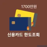 신용카드 한도조회 모든 카드 한번에 확인하기