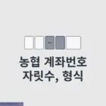 농협 계좌번호 자릿수는 몇 자리? 형식까지 완벽 정리
