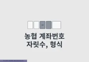 농협 계좌번호 자릿수는 몇 자리 형식까지 완벽 정리