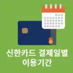 신한카드 결제일별 이용기간 정리, 현금서비스 사용기간까지 한눈에 확인
