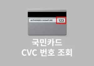 국민카드 CVC 번호 확인 방법, 가능한 카드는