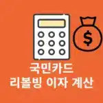 국민카드 리볼빙 이자 및 수수료 10 ~ 100% 미리 계산하기