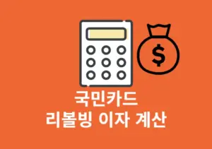 국민카드 리볼빙 이자 및 수수료 10 ~ 100% 미리 계산하기