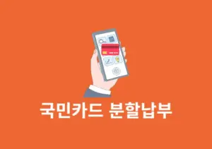 국민카드 분할납부 신청 방법, 수수료, 기간까지 알아보기