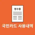 국민카드 사용내역 조회, 결제내역 출력 및 저장하는 방법