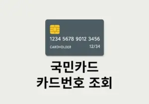 국민카드 카드번호, 유효기간 조회 앱에서 간단하게 확인하기