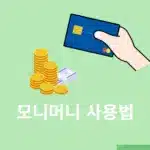 모니머니 사용법, 사용처 정리 간단하게 이용하기