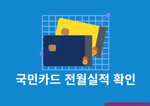국민카드 전월실적 확인 및 채우는 방법 정리