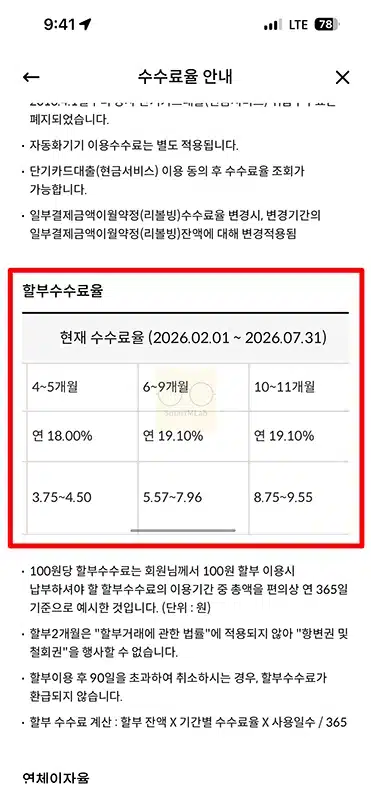 신한카드 할부 수수료 확인 및 할부이자 계산 방법