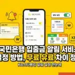 국민은행 입출금 알림 서비스 설정 방법, 무료 유료 차이 정리