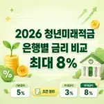 2026 청년미래적금 은행별 금리 비교, 최대 8% 받는 조건 정리
