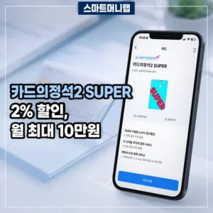 카드의정석2 SUPER 2% 할인, 월 최대 10만원 받으려면 얼마 써야 할까