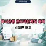 하나은행 한도제한계좌 해제 방법, 금융거래한도계좌 비대면 해제하기