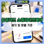 삼성카드 쇼핑라이프케어 해지 방법, 이용료와 환불 기준 정리