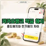 카카오뱅크 적금 해지 방법, 중도해지와 만기해지 차이 정리 (+한달적금 후기)
